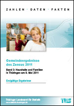 Titelbild der Veröffentlichung „Gemeindeergebnisse des Zensus 2011 - Band 3: Haushalte und Familien in Thringen am 9. Mai 2011 - endgltige Ergebnisse -“