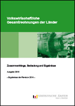 Titelbild der Veröffentlichung „Volkswirtschaftliche Gesamtrechnungen der Lnder - Zusammenhnge, Bedeutung und Ergebnisse, Ausgabe 2015“