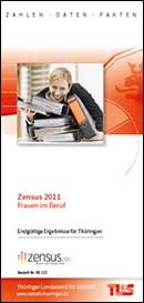 Titelbild der Veröffentlichung „Faltblatt "Zensus 2011 - Frauen im Beruf - Endgltige Ergebnisse fr Thringen"“